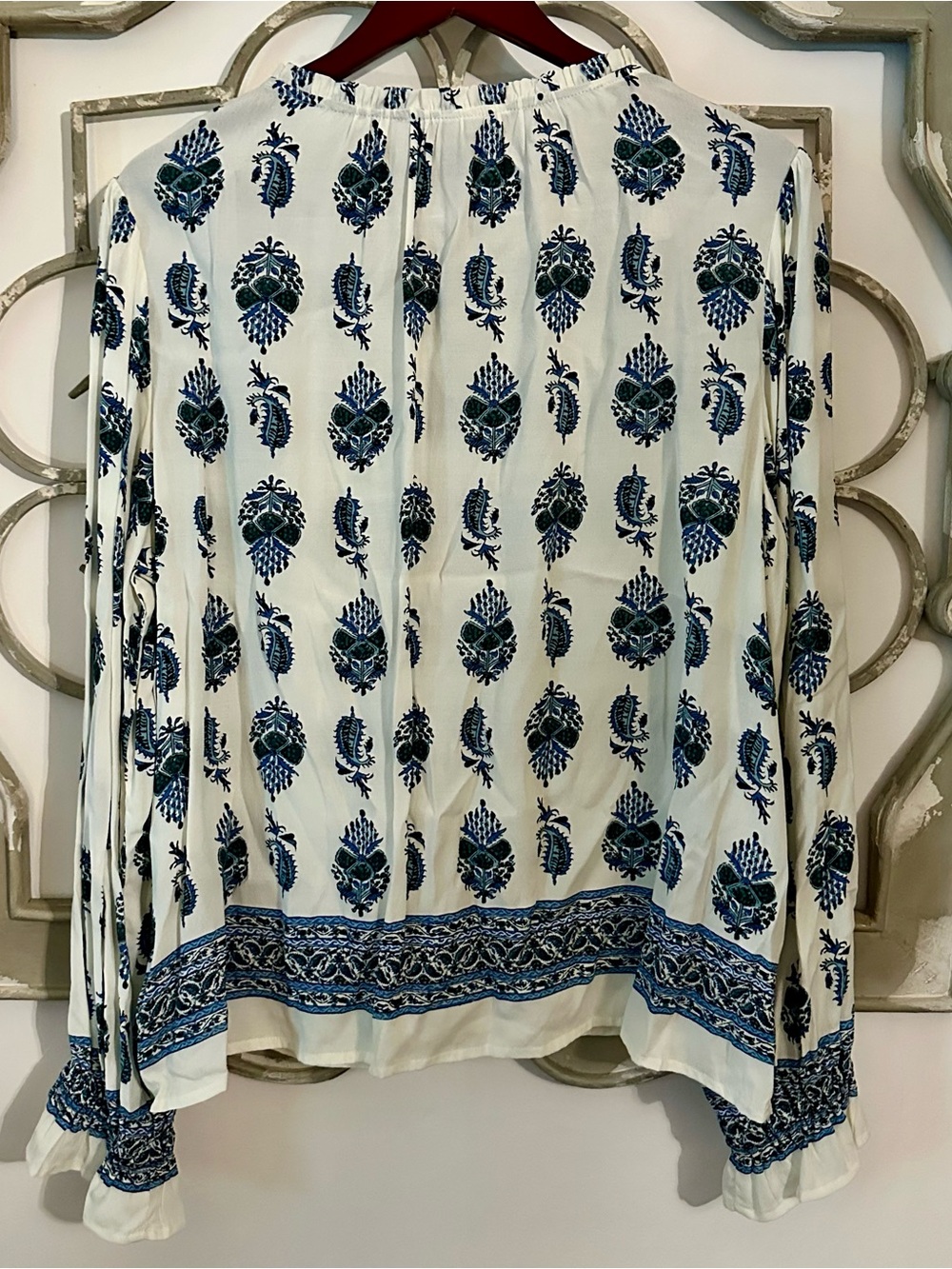 NWT Aquamarine Peasant Blouse Size XL by Karen Kane - Picture 4 of 10